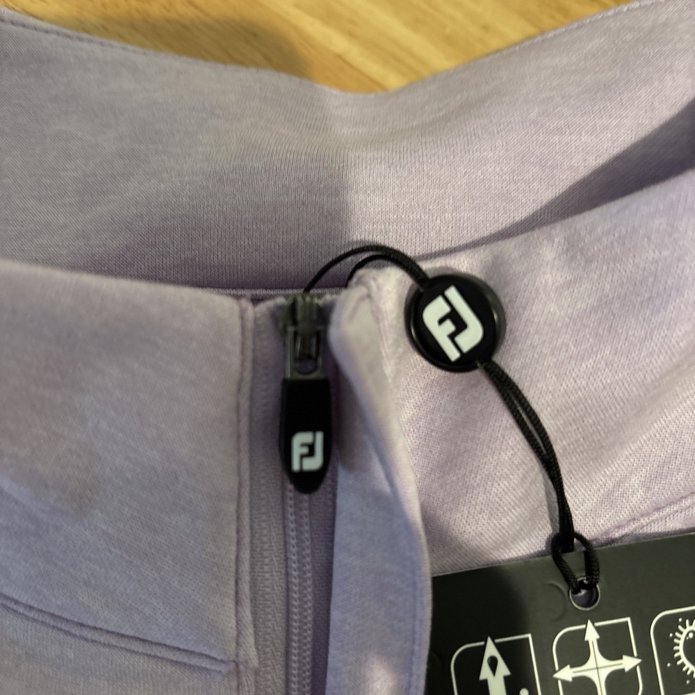 FootJoy FJ Mens Golf Vest Sz XL Lavender Heather Yoke 1/2 Zip Vest Pullover NEW - Picture 7 of 7